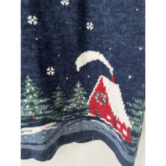 Vtg Nutcracker size S Grandmacore Ugly Christmas Sweater Santa Sleigh 39" Chest - Picture 10 of 10